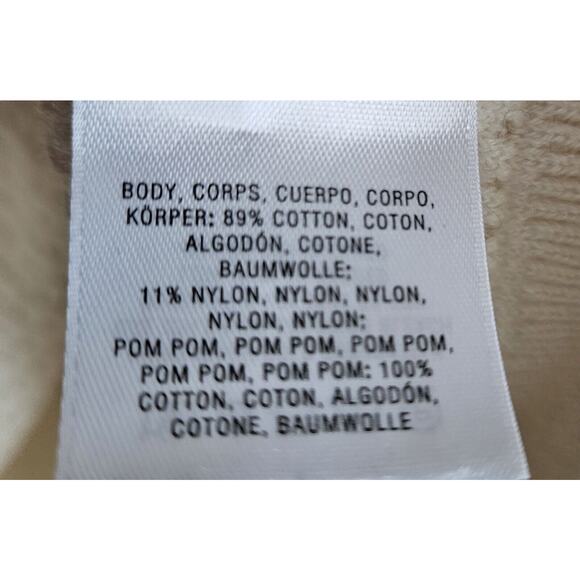 ANTHROPOLOGIE Women's S Sweater Cream with Multicolor Pom Poms Cotton Blend 34" - Picture 7 of 8